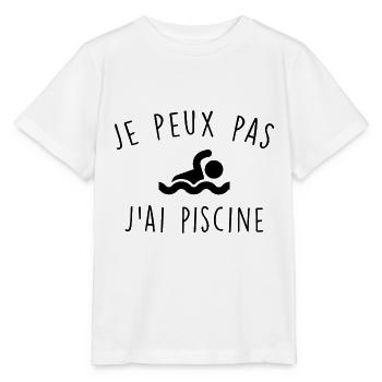 Je peux pas j'ai piscine - T-shirt bio MINI CREATOR Stanley/Stella Enfant - blanc - Devant - Maike (125cm)