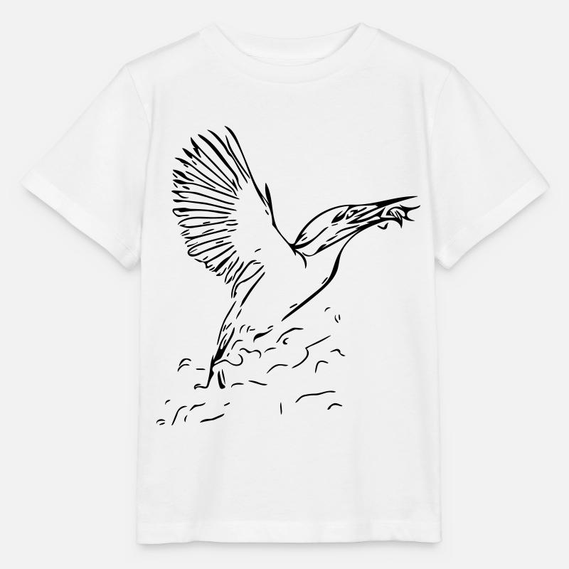 Eisvogel mit Fisch - Stanley/Stella Kinder T-Shirt MINI CREATOR  - Weiß