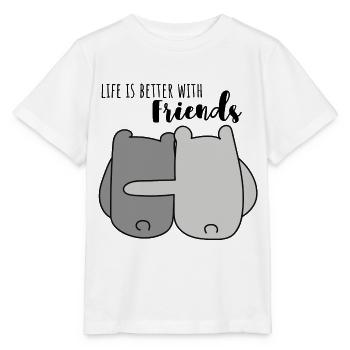 Life is better with friends. - Stanley/Stella MINI CREATOR Kids’ T-Shirt - white - Front - Maike (125cm)