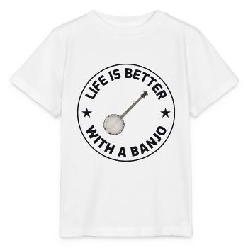 Banjo Bluegrass Music Traditional Musician Gift - Stanley/Stella MINI CREATOR Kids’ T-Shirt - white - Front - Maike (125cm)