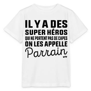 Super Héros sans Cape Parrain - T-shirt bio MINI CREATOR Stanley/Stella Enfant - blanc - Devant - Maike (125cm)