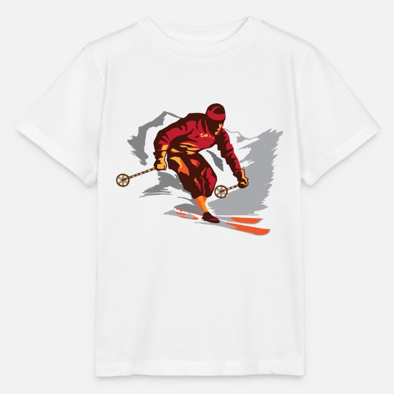 Skieur - T-shirt bio MINI CREATOR Stanley/Stella Enfant - blanc