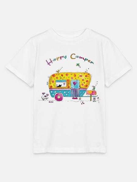 Wohnwagen Happy Camper - Stanley/Stella Kinder T-Shirt MINI CREATOR - Weiß