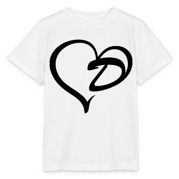 Lettre de cœur D - T-shirt bio MINI CREATOR Stanley/Stella Enfant - blanc - Devant - Maike (125cm)