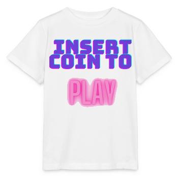 Insert coin to play - Stanley/Stella Kinder T-Shirt MINI CREATOR  - Weiß - Vorne - Maike (125cm)