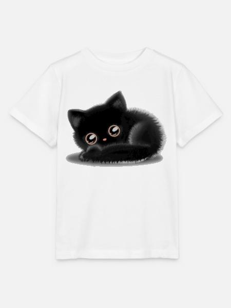 Schwarze Katze 🐈‍⬛ - Stanley/Stella Kinder T-Shirt MINI CREATOR  - Weiß