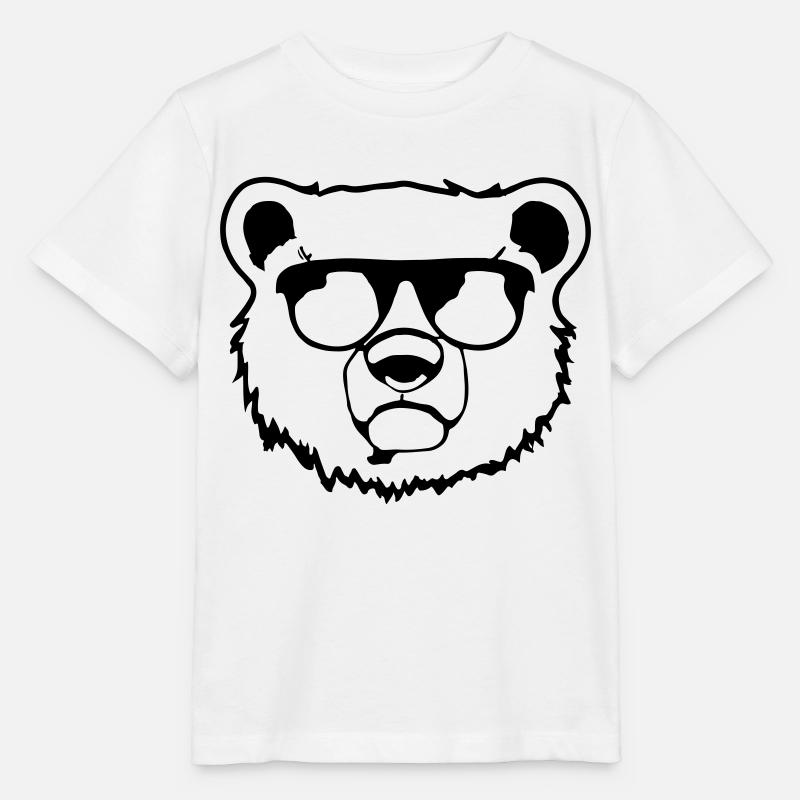 Eisbär mit Sonnenbrille Lustig Geschenkidee - Stanley/Stella Kinder T-Shirt MINI CREATOR  - Weiß