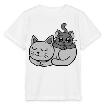 Amis 2 chats l’un sur l’autre - T-shirt bio MINI CREATOR Stanley/Stella Enfant - blanc - Devant - Maike (125cm)