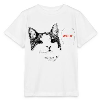 Katzen-Wuff - Stanley/Stella Kinder T-Shirt MINI CREATOR  - Weiß - Vorne - Maike (125cm)