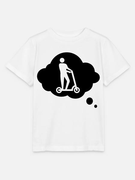 E-Scooter E-Roller Scooter - Stanley/Stella Kinder T-Shirt MINI CREATOR - Weiß
