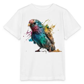 Bunter kleiner Vogel Splash Art Design - für alle - Stanley/Stella Kinder T-Shirt MINI CREATOR  - Weiß - Vorne - Maike (125cm)