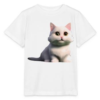 white cat - Stanley/Stella MINI CREATOR Kids’ T-Shirt - white - Front - Maike (125cm)