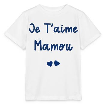 Je t'aime mamou - T-shirt bio MINI CREATOR Stanley/Stella Enfant - blanc - Devant - Maike (125cm)