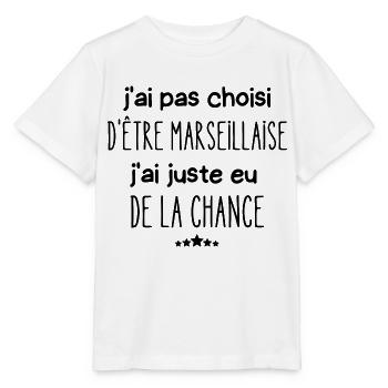 j'ai pas choisi d'être marseillaise - T-shirt bio MINI CREATOR Stanley/Stella Enfant - blanc - Devant - Maike (125cm)