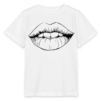 Lèvres, bouche, baisers lèvres - T-shirt bio MINI CREATOR Stanley/Stella Enfant - blanc - Devant - Maike (125cm)