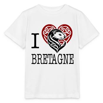 Ich liebe Bretagne Hermine Maline - Stanley/Stella Kinder T-Shirt MINI CREATOR  - Weiß - Vorne - Maike (125cm)