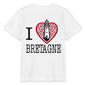 I Love Bretagne Keltischer Leuchtturm der Bretagne - Stanley/Stella Kinder T-Shirt MINI CREATOR  - Weiß - Vorne - Maike (125cm)