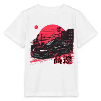 Schwarzer Lancer Evo | Klassisches JDM - Stanley/Stella Kinder T-Shirt MINI CREATOR  - Weiß - Vorne - Maike (125cm)