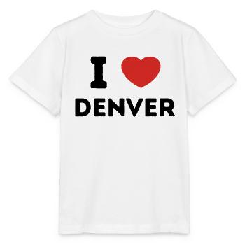 J’aime Denver, États-Unis - T-shirt bio MINI CREATOR Stanley/Stella Enfant - blanc - Devant - Maike (125cm)