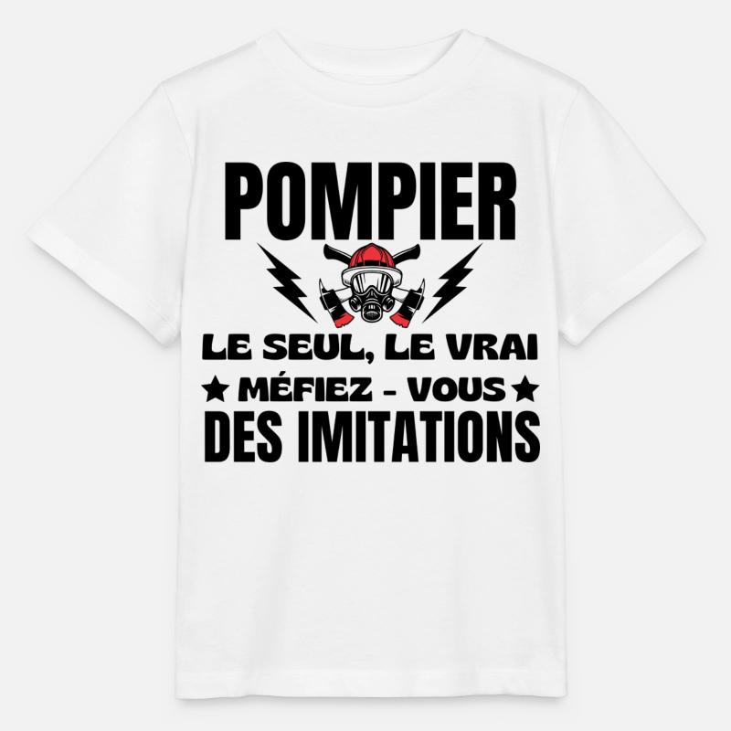 POMPIER LE SEUL LE VRAI - T-shirt bio MINI CREATOR Stanley/Stella Enfant - blanc