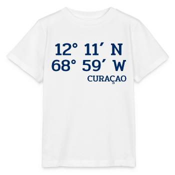 Coordonnées Curaçao - Coordonnées - Caraïbes - T-shirt bio MINI CREATOR Stanley/Stella Enfant - blanc - Devant - Maike (125cm)