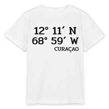 Coordonnées Curaçao - Coordonnées - Caraïbes - T-shirt bio MINI CREATOR Stanley/Stella Enfant - blanc - Devant - Maike (125cm)