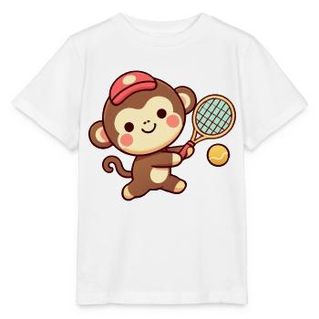 Tennis affe - Stanley/Stella Kinder T-Shirt MINI CREATOR  - Weiß - Vorne - Maike (125cm)