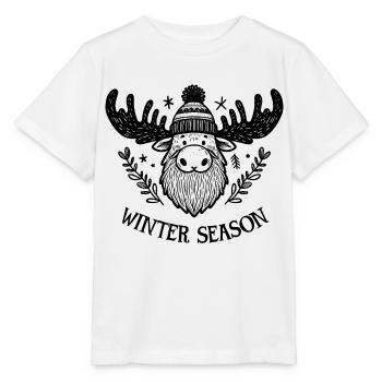 Elch "Winter Season" - Stanley/Stella Kinder T-Shirt MINI CREATOR  - Weiß - Vorne - Maike (125cm)