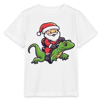 Echse Weihnachtsmann - Stanley/Stella Kinder T-Shirt MINI CREATOR  - Weiß - Vorne - Maike (125cm)