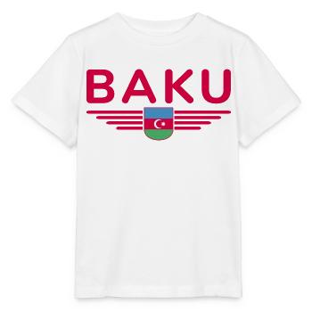 T-Shirt Bakou – Pour les fans de la capitale - T-shirt bio MINI CREATOR Stanley/Stella Enfant - blanc - Devant - Maike (125cm)