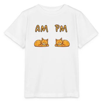 AM PM Early Late Cats Design - Stanley/Stella MINI CREATOR Kids’ T-Shirt - white - Front - Maike (125cm)