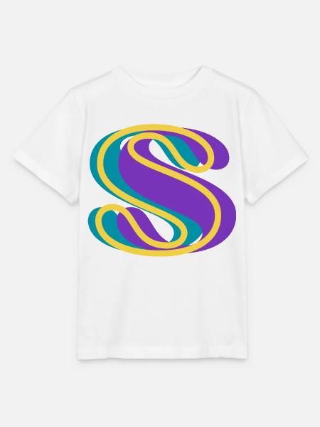 Mehrfarbiger Buchstabe s - Stanley/Stella Kinder T-Shirt MINI CREATOR - Weiß