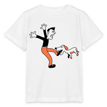 Dog Bites Man Foot Pain Attack - Stanley/Stella MINI CREATOR Kids’ T-Shirt - white - Front - Maike (125cm)