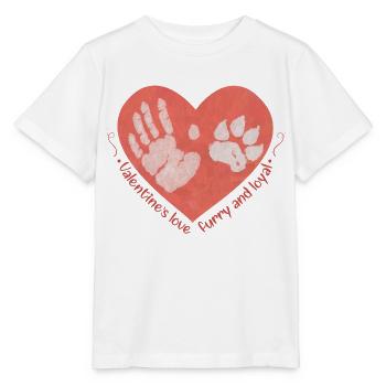 Valentinstag-Liebe: Pelzige und treue Kameradschaft - Stanley/Stella Kinder T-Shirt MINI CREATOR  - Weiß - Vorne - Maike (125cm)