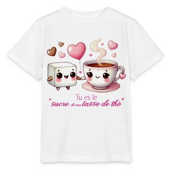 You're the sugar in my cup of tea, Valentine's Day - Stanley/Stella MINI CREATOR Kids’ T-Shirt - white - Front - Maike (125cm)