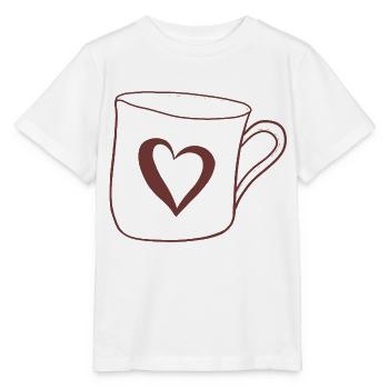 Becher mit Herz - Stanley/Stella Kinder T-Shirt MINI CREATOR  - Weiß - Vorne - Maike (125cm)