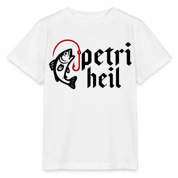 Petri Heil Angeln - Stanley/Stella Kinder T-Shirt MINI CREATOR  - Weiß - Vorne - Maike (125cm)