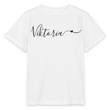 Prénom de famille Viktoria Prénom décoratif - T-shirt bio MINI CREATOR Stanley/Stella Enfant - blanc - Devant - Maike (125cm)