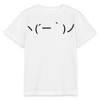 Émote Détendue ヽ( ́ー')ノ Kaomoji insouciant - T-shirt bio MINI CREATOR Stanley/Stella Enfant - blanc - Devant - Maike (125cm)