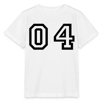 number - 04 - zero four - Stanley/Stella MINI CREATOR Kids’ T-Shirt - white - Front - Maike (125cm)