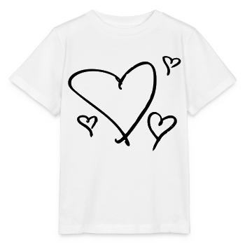 plusieurs coeurs noirs - T-shirt bio MINI CREATOR Stanley/Stella Enfant - blanc - Devant - Maike (125cm)