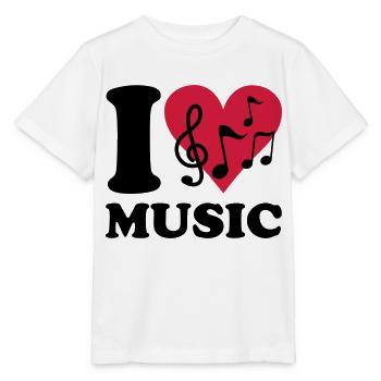 I love Music - Stanley/Stella Kinder T-Shirt MINI CREATOR  - Weiß - Vorne - Maike (125cm)
