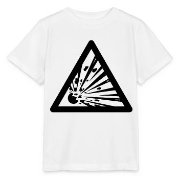 Symbole de danger - Explosifs - T-shirt bio MINI CREATOR Stanley/Stella Enfant - blanc - Devant - Maike (125cm)