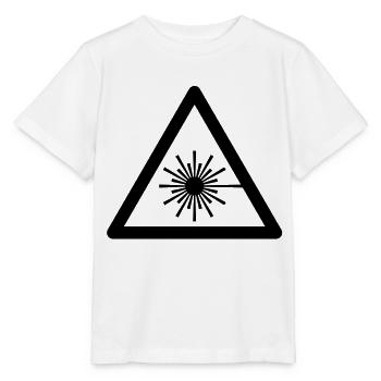 Gefahrensymbol - Laser Light - Stanley/Stella Kinder T-Shirt MINI CREATOR  - Weiß - Vorne - Maike (125cm)