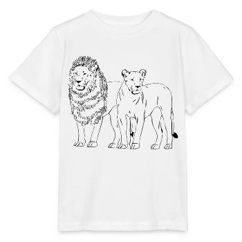 Lion - Löwe - Löwin - Stanley/Stella Kinder T-Shirt MINI CREATOR  - Weiß - Vorne - Maike (125cm)