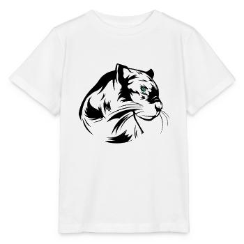Panther Raubtier - Stanley/Stella Kinder T-Shirt MINI CREATOR  - Weiß - Vorne - Maike (125cm)