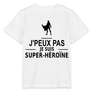 j'peux pas je suis super-héroine - T-shirt bio MINI CREATOR Stanley/Stella Enfant - blanc - Devant - Maike (125cm)