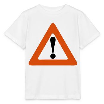 Platte Gefahr icon aus dem Dreieck ausrufen - Stanley/Stella Kinder T-Shirt MINI CREATOR  - Weiß - Vorne - Maike (125cm)