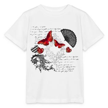 Schmetterlinge romantisch - Stanley/Stella Kinder T-Shirt MINI CREATOR  - Weiß - Vorne - Maike (125cm)