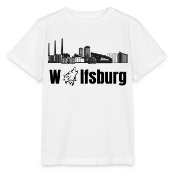 Wolfsburg Fanartikel Wolfsburg Skyline Wölfe Wolf - Stanley/Stella Kinder T-Shirt MINI CREATOR  - Weiß - Vorne - Maike (125cm)